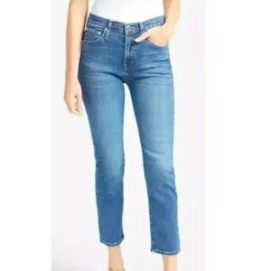 Edwin Elin Crop Straight Jeans Size 28 Ambition Blue Denim Womens $178 NWT
